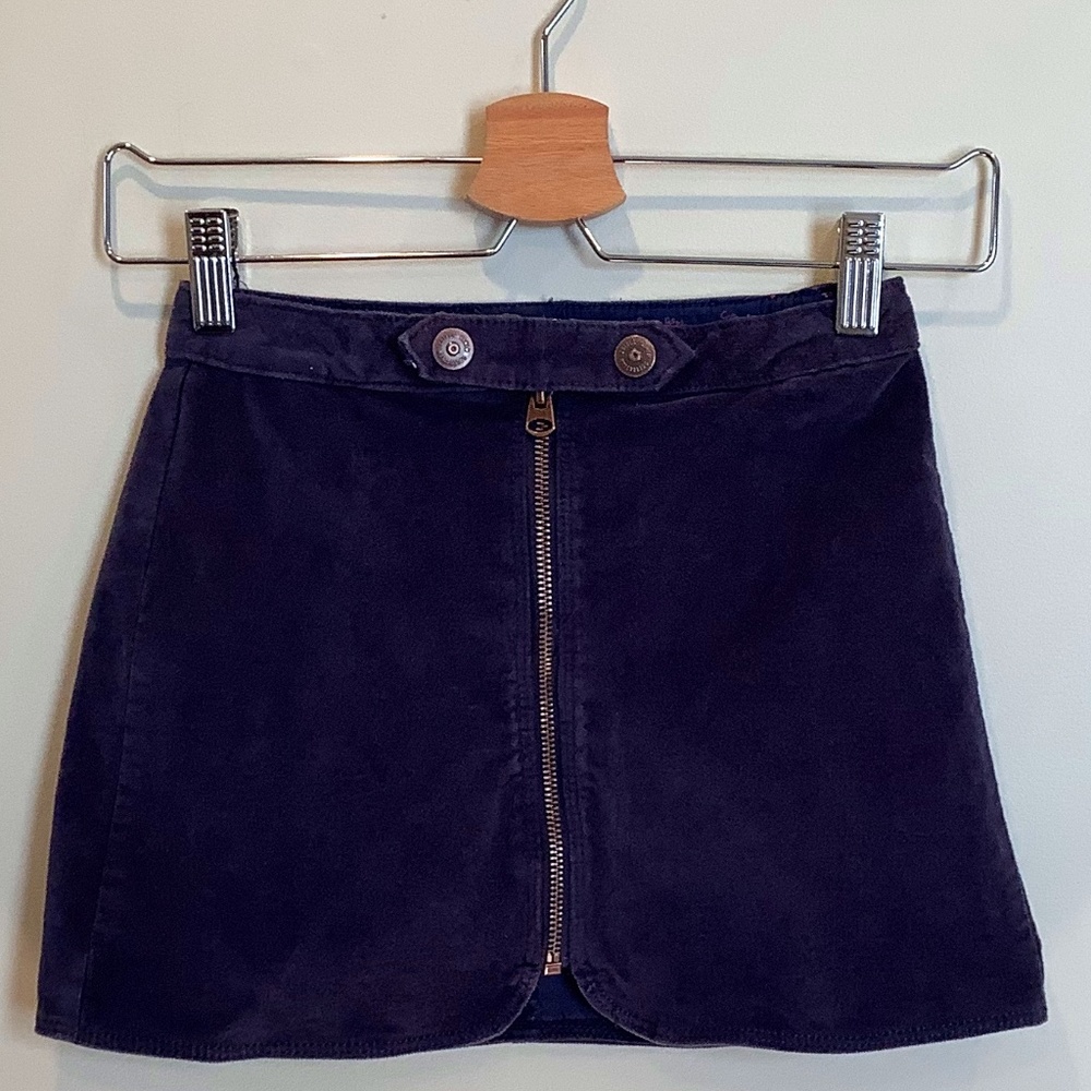 Zara girl’s navy blue velvet mini skirt